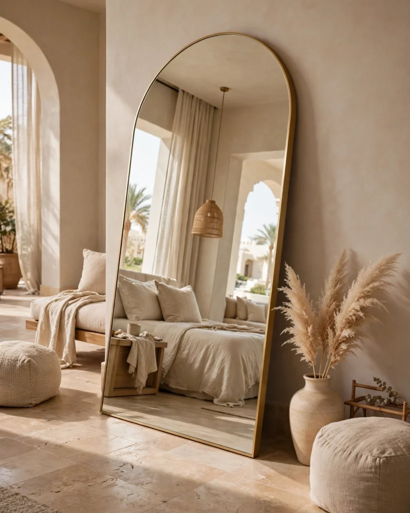 ArchAura Full Length Arched Floor Mirror - Gold Framed Standing Mirror - Photo 2