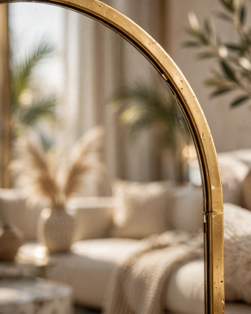 ArchAura Full Length Arched Floor Mirror - Gold Framed Standing Mirror - Photo 3