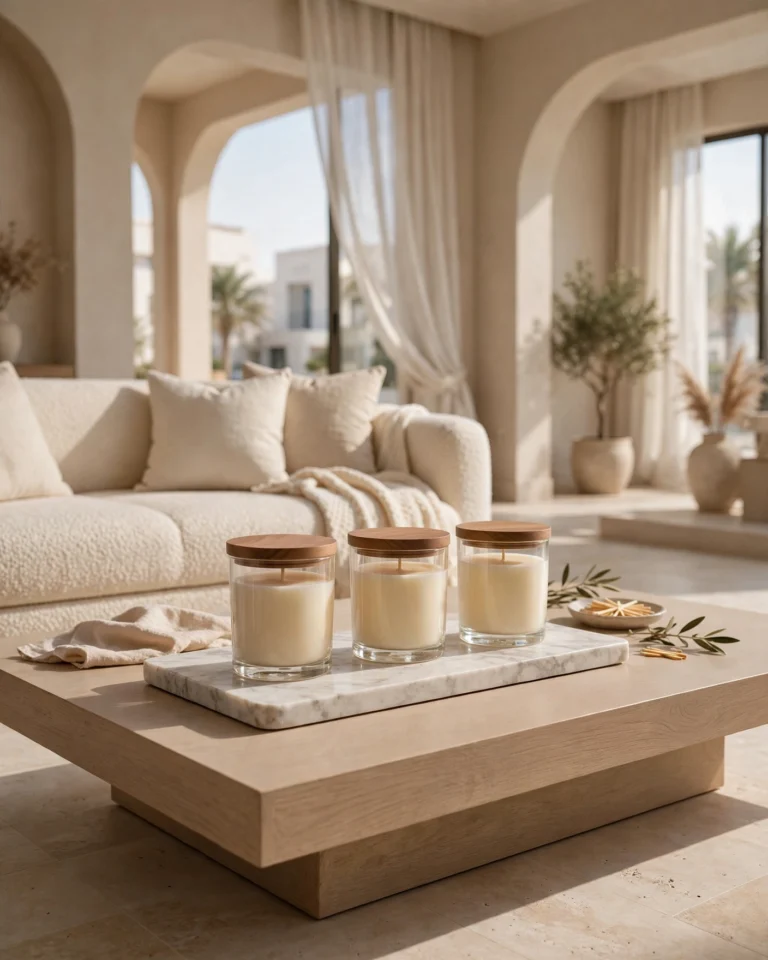 SerenityGlow Luxury Scented Candle Set - Natural Soy Wax Candles with Wooden Lids