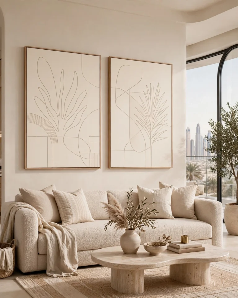 LineSoul Abstract Beige Line Art Canvas Set - Set of 2 Minimalist Wall Art