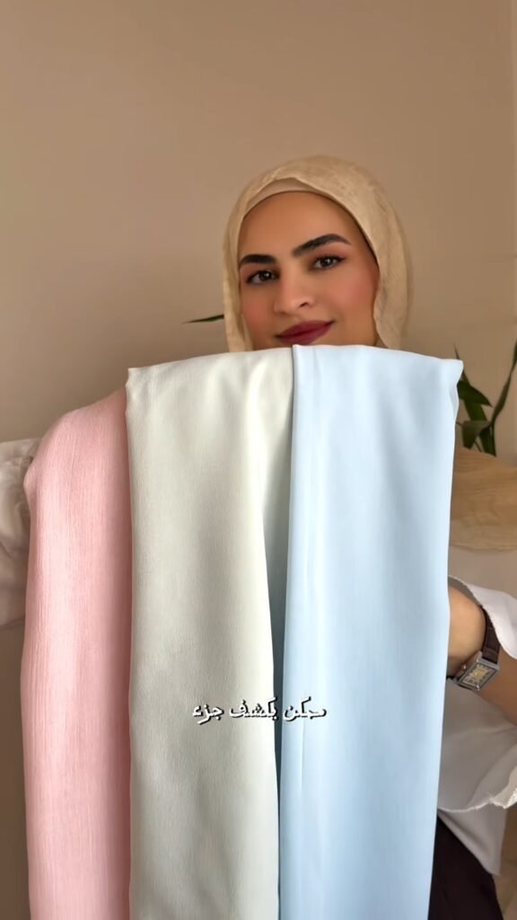 Elegant Minimalist Chiffon Hijab Collection – Available in Soft Pink, Pristine White & Pastel Blue - Photo 1