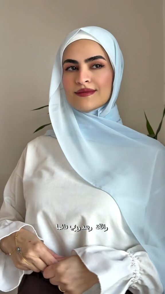 Elegant Minimalist Chiffon Hijab Collection – Available in Soft Pink, Pristine White & Pastel Blue - Photo 5