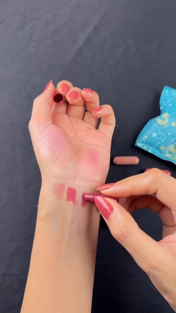 Mini Capsule Lip Tints (Multi-Shade Set) | Travel-Size Long-Lasting Lip Gloss/Tint | Pocket-Friendly Mini Makeup - Photo 5