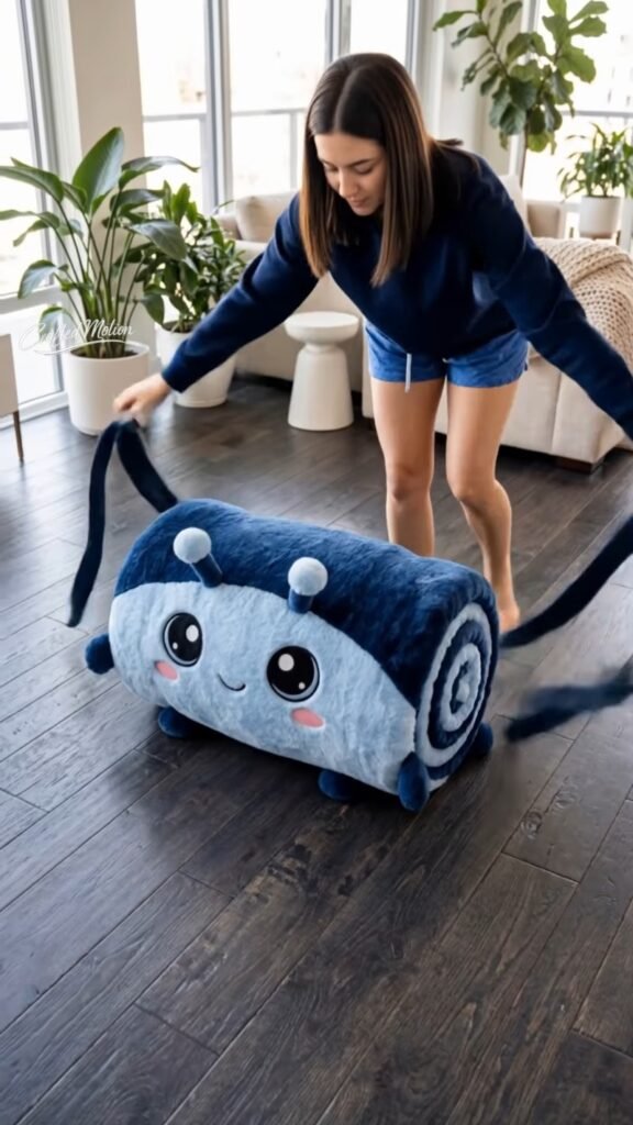 Giant Roly Poly Pill Bug Plush Sleeping Bag | Oversized Cozy Cocoon Bed for Kids & Adults, Soft Quilted Sleeping Pod - Photo 5