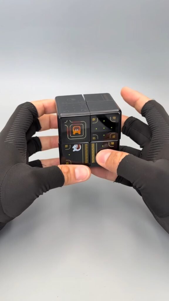 Folding Digital Puzzle Cube Toy with Touchscreen Display | Electronic Brain Teaser Fidget Puzzle for Kids & Adults - Photo 4