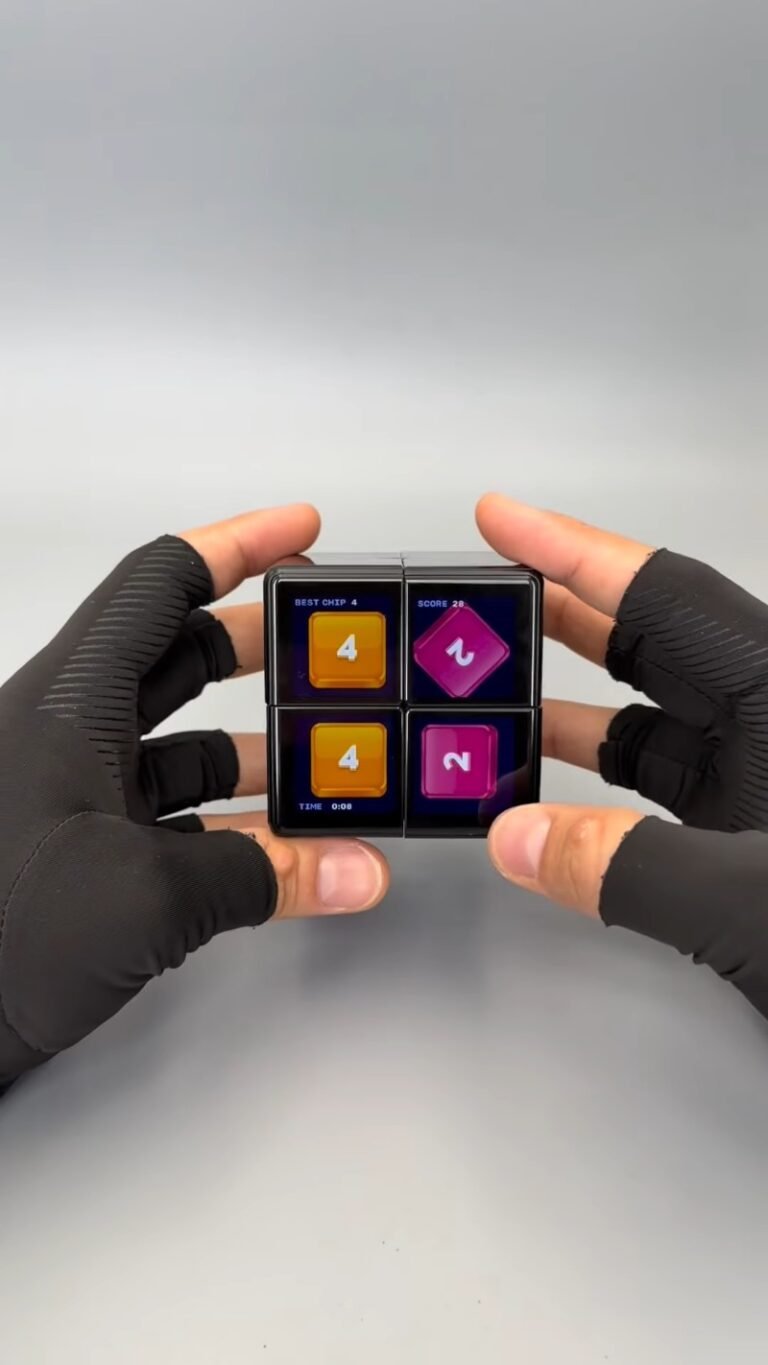 Folding Digital Puzzle Cube Toy with Touchscreen Display | Electronic Brain Teaser Fidget Puzzle for Kids & Adults