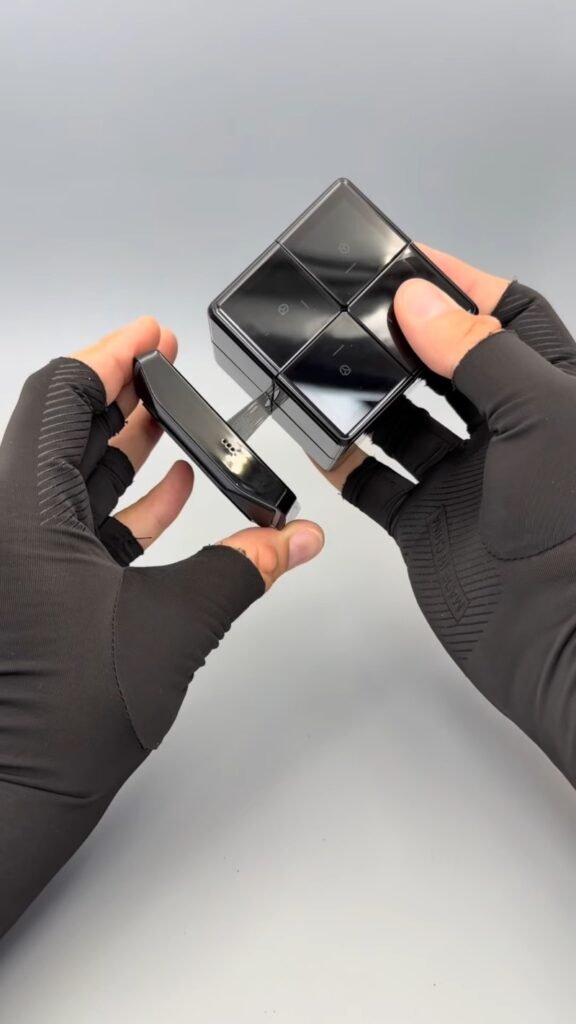 Folding Digital Puzzle Cube Toy with Touchscreen Display | Electronic Brain Teaser Fidget Puzzle for Kids & Adults - Photo 2