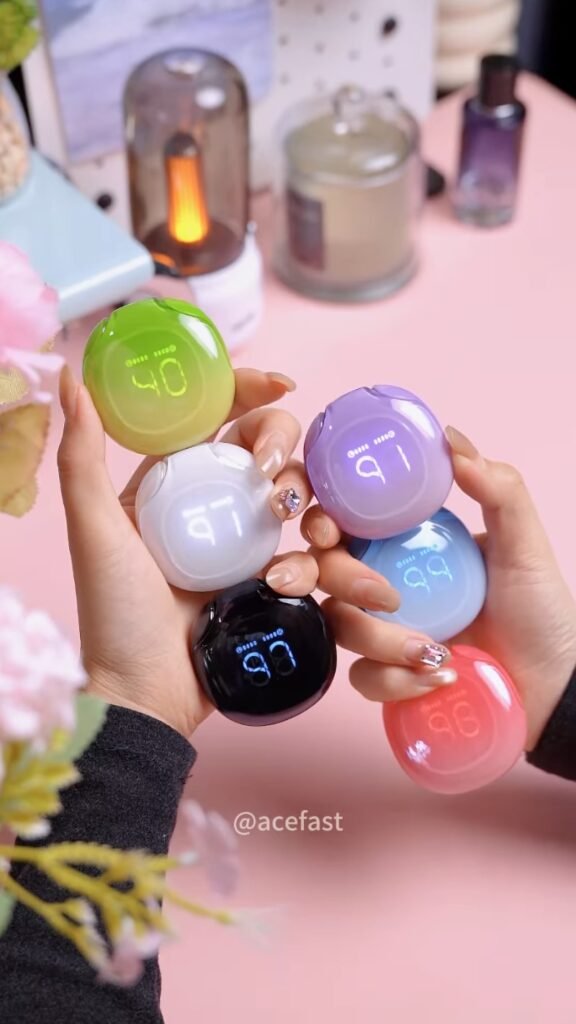 Wireless Earbuds with LED Battery Display Case | Colorful Glossy Jelly-Style Bluetooth Earbuds, Fun Candy Color Options - Photo 1