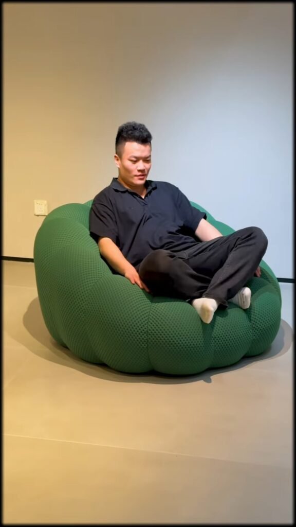 Oversized Pumpkin-Shape Bean Bag Lounge Chair | Giant Soft Mesh Fabric Floor Seat for Living Room, Bedroom & Gaming - Photo 1