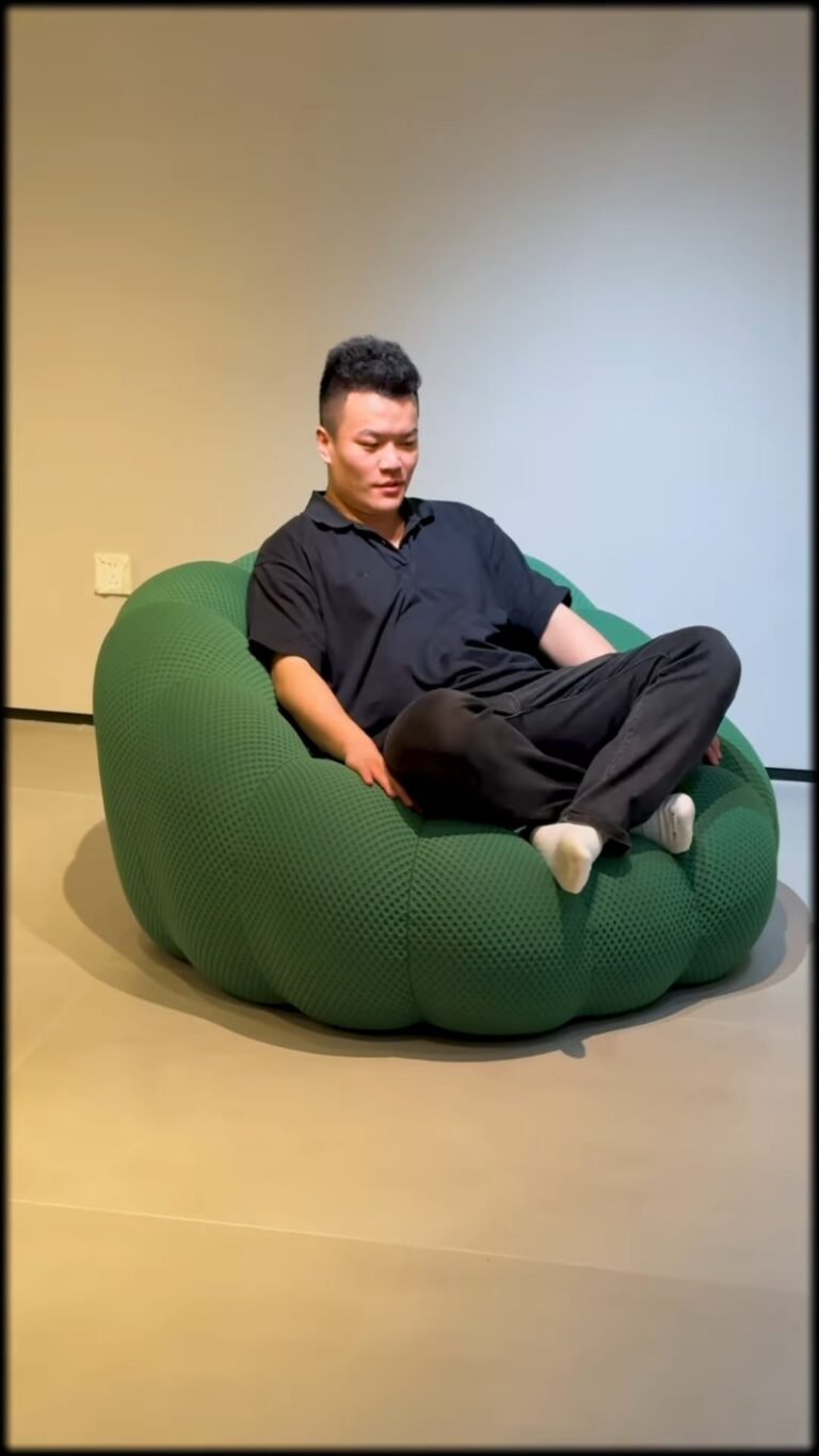 Oversized Pumpkin-Shape Bean Bag Lounge Chair | Giant Soft Mesh Fabric Floor Seat for Living Room, Bedroom & Gaming