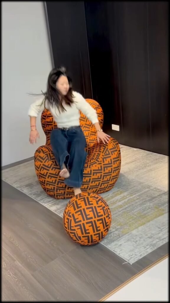 Oversized Pumpkin-Shape Bean Bag Lounge Chair | Giant Soft Mesh Fabric Floor Seat for Living Room, Bedroom & Gaming - Photo 4