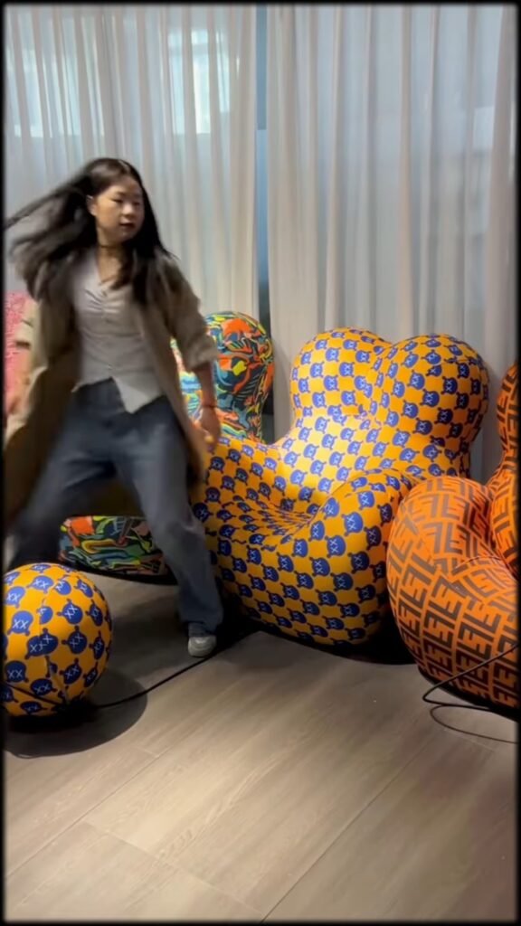 Oversized Pumpkin-Shape Bean Bag Lounge Chair | Giant Soft Mesh Fabric Floor Seat for Living Room, Bedroom & Gaming - Photo 3