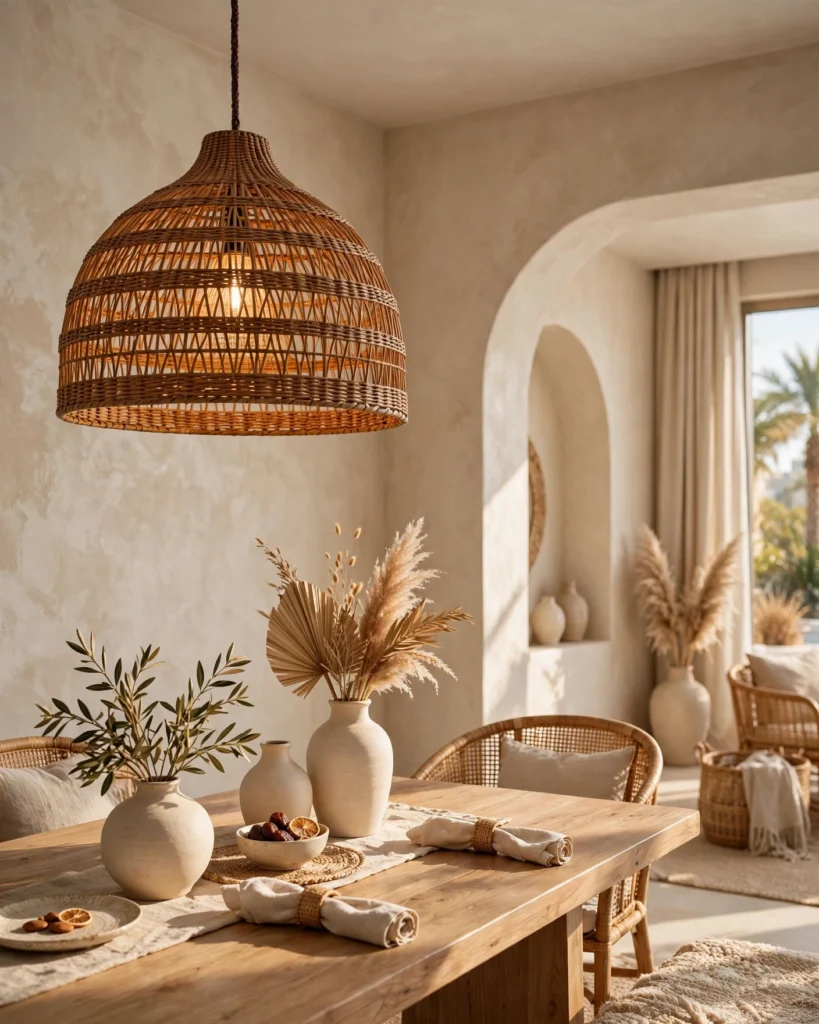 BohoGlow Natural Rattan Pendant Light - Handwoven Bamboo Hanging Light - Photo 2