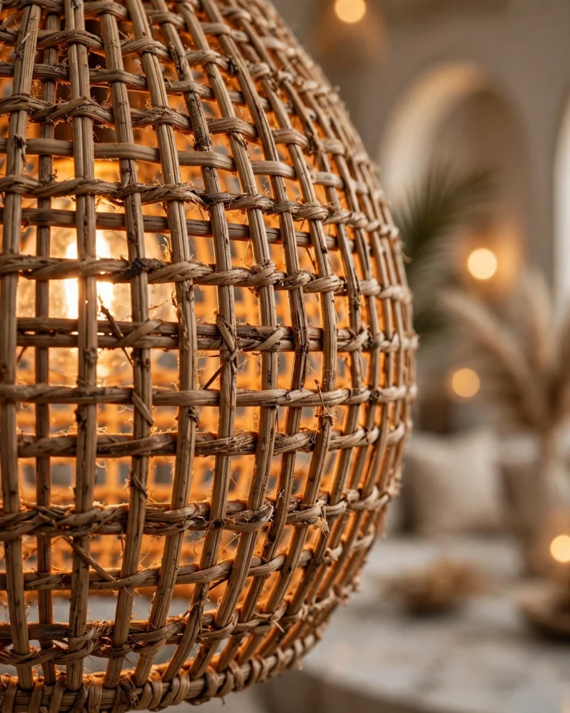 BohoGlow Natural Rattan Pendant Light - Handwoven Bamboo Hanging Light - Photo 3