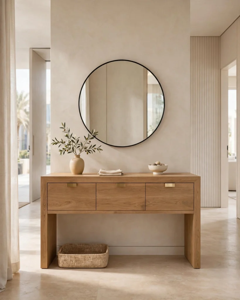 NordicEdge Solid Oak Wood Console Table - Minimalist Entryway Table - Photo 2